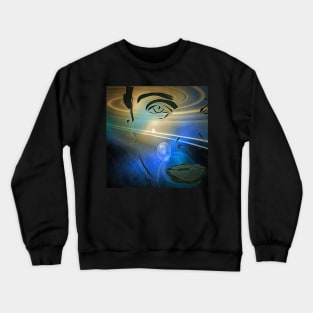 Woman portrait in space Crewneck Sweatshirt